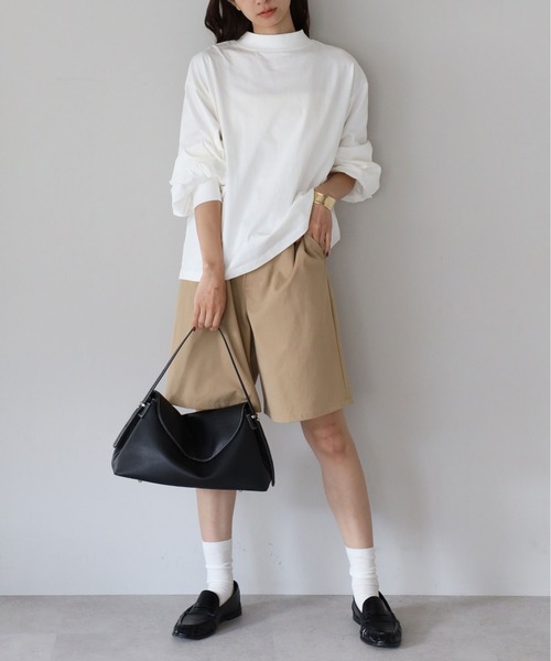 Fizz（フィズ）の「モックネック　ボリュームスリーブロンT（Tシャツ/カットソー・レディース・ホワイト/ブラック/ホワイト×ブラック・M）」の11枚目の写真
