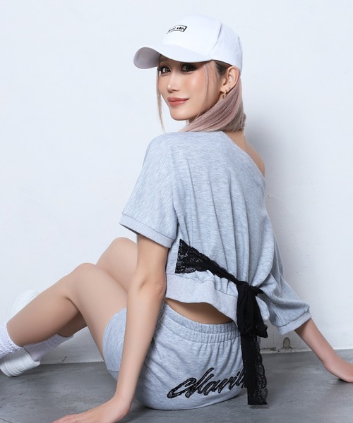 BLACKQUEEN（ブラッククイーン）の「【BLACKQUEEN】バックリボンロゴセットアップ（セットアップ・レディース・グレー/ブラック・M）」の3枚目の写真