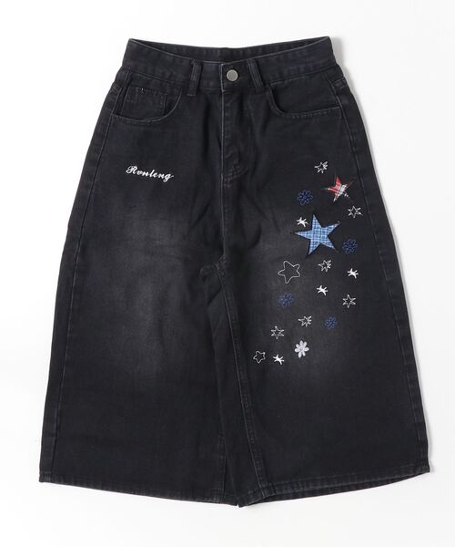 Dream garden（ドリームガーデン）の「星と花刺繍7分丈デニムパンツ（デニムパンツ・レディース・ブラック・XL/L/M/S）」の14枚目の写真