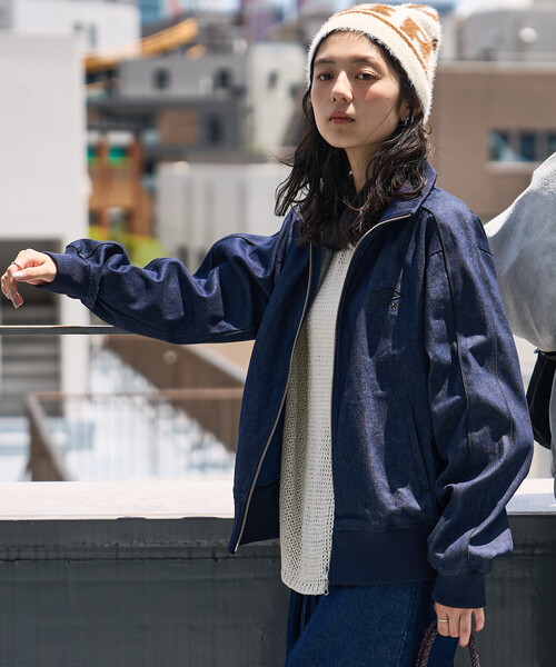 FREAK'S STORE（フリークスストア）の「UMBRO × FREAK'S STORE/アンブロ 別注 DENIM Track Jacket 10oz/デニム トラックジャケット（その他アウター・レディース・ネイビー/ブラック・ﾌﾘ-）」の3枚目の写真