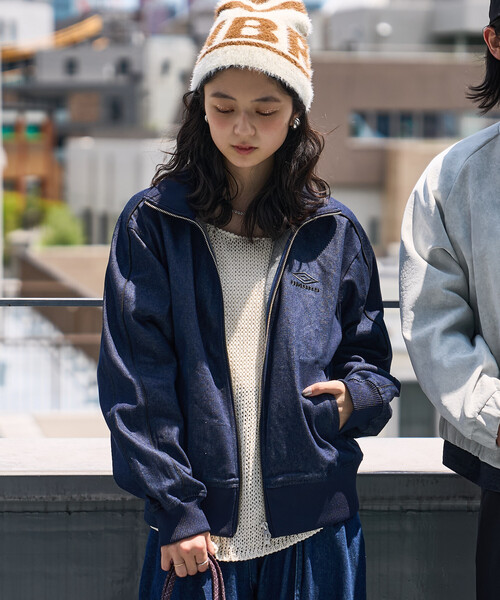 FREAK'S STORE（フリークスストア）の「UMBRO × FREAK'S STORE/アンブロ 別注 DENIM Track Jacket 10oz/デニム トラックジャケット（その他アウター・レディース・ネイビー/ブラック・ﾌﾘ-）」の5枚目の写真