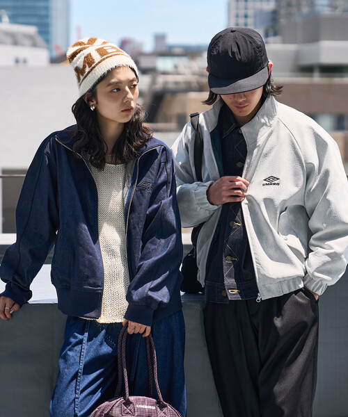 FREAK'S STORE（フリークスストア）の「UMBRO × FREAK'S STORE/アンブロ 別注 DENIM Track Jacket 10oz/デニム トラックジャケット（その他アウター・レディース・ネイビー/ブラック・ﾌﾘ-）」の6枚目の写真