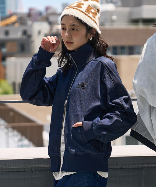 FREAK'S STORE（フリークスストア）の「UMBRO × FREAK'S STORE/アンブロ 別注 DENIM Track Jacket 10oz/デニム トラックジャケット（その他アウター・レディース・ネイビー/ブラック・ﾌﾘ-）」の11枚目の写真