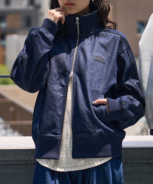 FREAK'S STORE（フリークスストア）の「UMBRO × FREAK'S STORE/アンブロ 別注 DENIM Track Jacket 10oz/デニム トラックジャケット（その他アウター・レディース・ネイビー/ブラック・ﾌﾘ-）」の12枚目の写真
