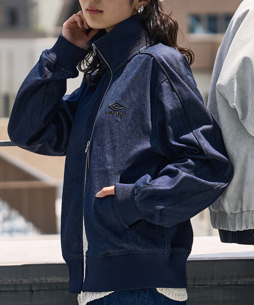 FREAK'S STORE（フリークスストア）の「UMBRO × FREAK'S STORE/アンブロ 別注 DENIM Track Jacket 10oz/デニム トラックジャケット（その他アウター・レディース・ネイビー/ブラック・ﾌﾘ-）」の13枚目の写真