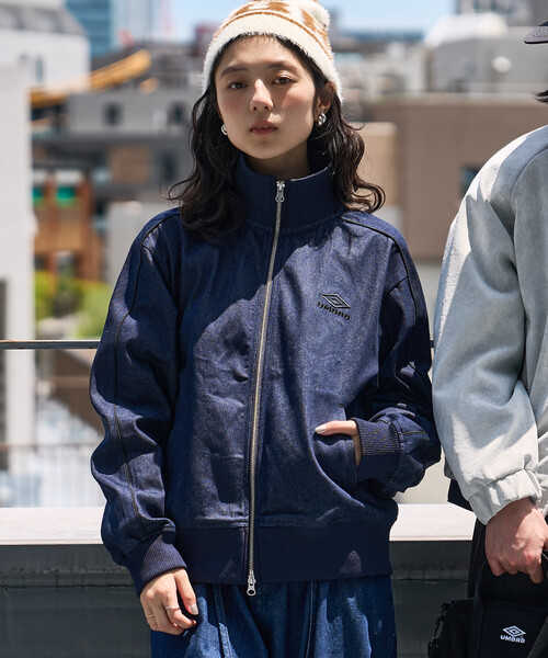 FREAK'S STORE（フリークスストア）の「UMBRO × FREAK'S STORE/アンブロ 別注 DENIM Track Jacket 10oz/デニム トラックジャケット（その他アウター・レディース・ネイビー/ブラック・ﾌﾘ-）」の14枚目の写真