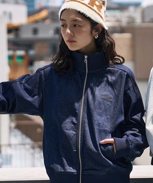 FREAK'S STORE（フリークスストア）の「UMBRO × FREAK'S STORE/アンブロ 別注 DENIM Track Jacket 10oz/デニム トラックジャケット（その他アウター・レディース・ネイビー/ブラック・ﾌﾘ-）」の15枚目の写真