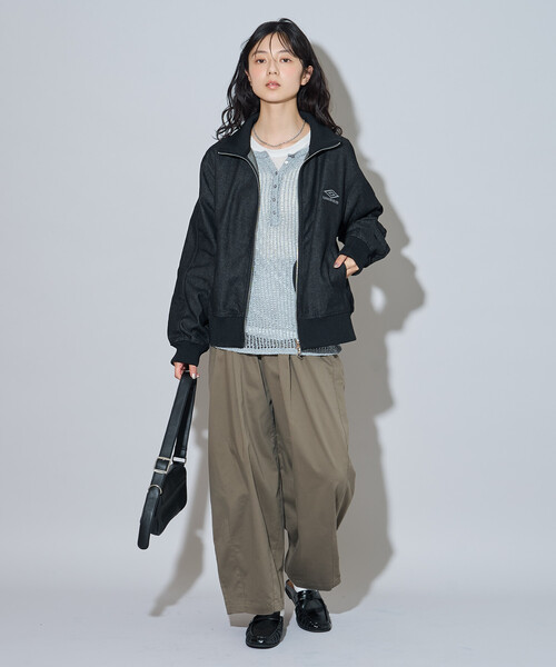 FREAK'S STORE（フリークスストア）の「UMBRO × FREAK'S STORE/アンブロ 別注 DENIM Track Jacket 10oz/デニム トラックジャケット（その他アウター・レディース・ネイビー/ブラック・ﾌﾘ-）」の17枚目の写真
