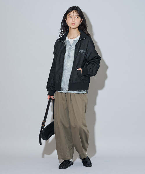FREAK'S STORE（フリークスストア）の「UMBRO × FREAK'S STORE/アンブロ 別注 DENIM Track Jacket 10oz/デニム トラックジャケット（その他アウター・レディース・ネイビー/ブラック・ﾌﾘ-）」の22枚目の写真