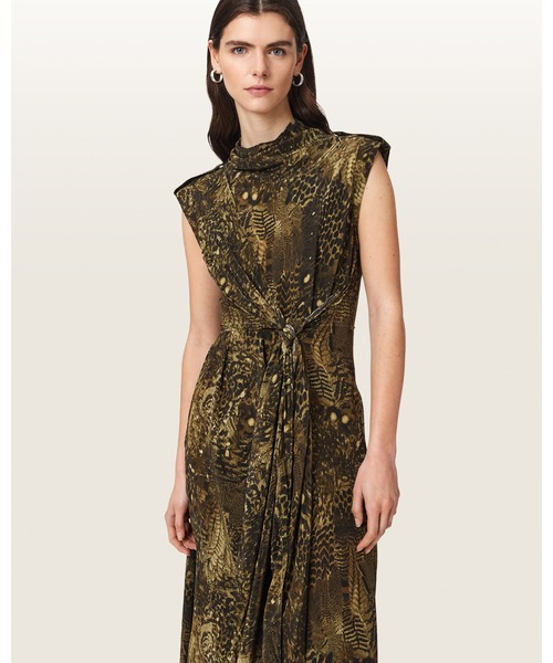 ALLSAINTS(オールセインツ)の「PERSIA ASYMMETRIC MIDI DRESS | PERSIA アシンメトリー ミディ ドレス・ワンピース(ワンピース・レディース・グリーン系その他・10/4/8)」の4枚目の写真