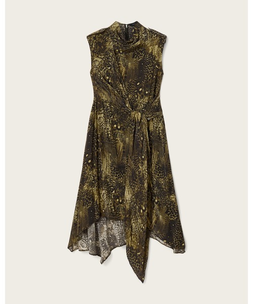 ALLSAINTS(オールセインツ)の「PERSIA ASYMMETRIC MIDI DRESS | PERSIA アシンメトリー ミディ ドレス・ワンピース(ワンピース・レディース・グリーン系その他・10/4/8)」の2枚目の写真