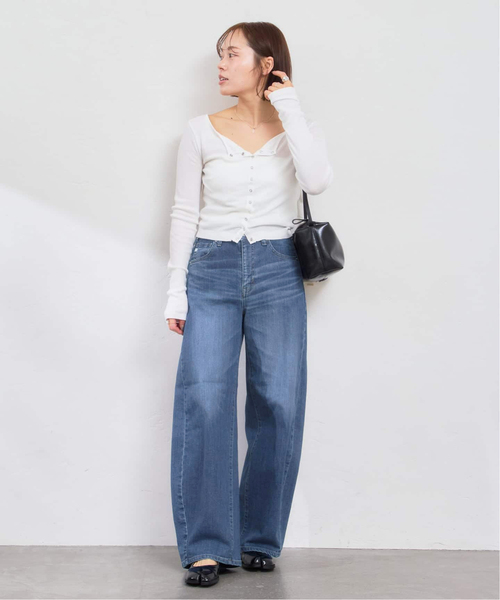 U by SPICK&SPAN(ユーバイスピックアンドスパン)の「《 追加 / 新色 》SOMETHING / サムシング HANA CURVE TAPERED(デニムパンツ・レディース・ブラック/ブルー・SMALL/MEDIUM/LARGE)」の3枚目の写真