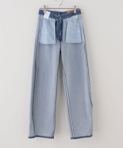 U by SPICK&SPAN(ユーバイスピックアンドスパン)の「《 追加 / 新色 》SOMETHING / サムシング HANA CURVE TAPERED(デニムパンツ・レディース・ブラック/ブルー・SMALL/MEDIUM/LARGE)」の19枚目の写真