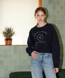 Main Logo Needlework Raglan Sweatshirt (Navy)