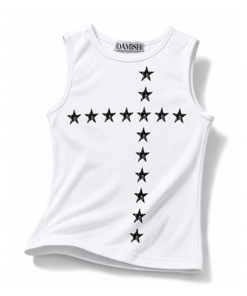DAMISH（ダミシュ）の「スタークロスリップスリーブレス_アイボリー（Tシャツ/カットソー・レディース・その他・FREE）」の2枚目の写真