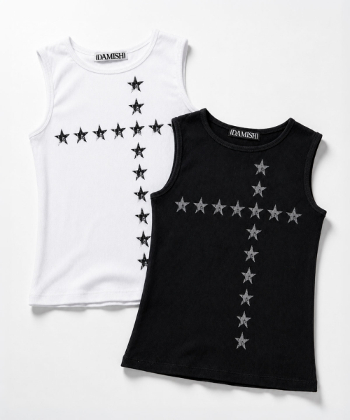 DAMISH（ダミシュ）の「スタークロスリップスリーブレス_アイボリー（Tシャツ/カットソー・レディース・その他・FREE）」の5枚目の写真
