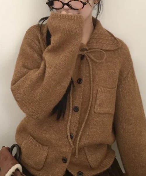 semplice（センプリチェ）の「ニット・セーター（ニット/セーター・レディース・グレー/アイボリー/ブラウン・F）」の16枚目の写真