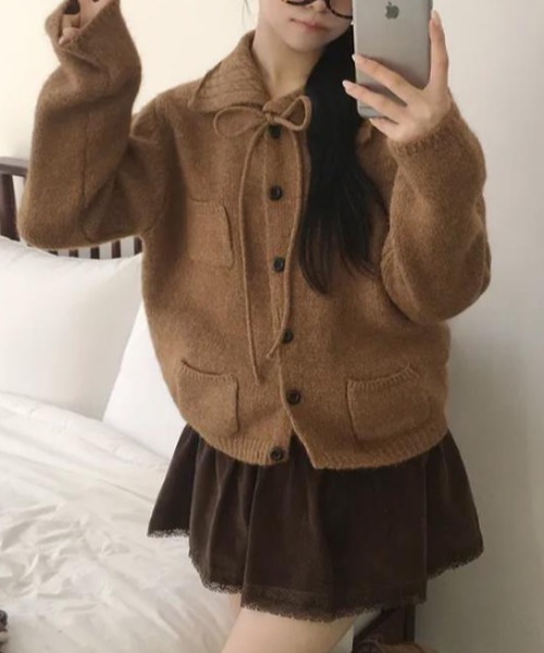 semplice（センプリチェ）の「ニット・セーター（ニット/セーター・レディース・グレー/アイボリー/ブラウン・F）」の22枚目の写真