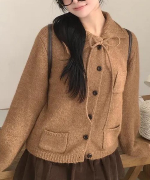 semplice（センプリチェ）の「ニット・セーター（ニット/セーター・レディース・グレー/アイボリー/ブラウン・F）」の18枚目の写真