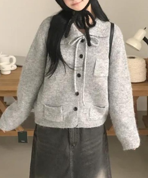 semplice（センプリチェ）の「ニット・セーター（ニット/セーター・レディース・グレー/アイボリー/ブラウン・F）」の21枚目の写真