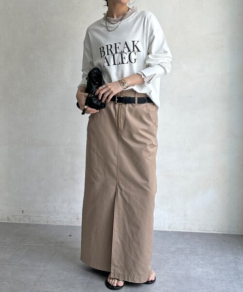 DouDou（ドゥドゥ）の「【WEB限定】BREAK ALEGフロッキーレイヤードロンTEE（Tシャツ/カットソー・レディース・オフホワイト/ブラック・FREE）」の6枚目の写真