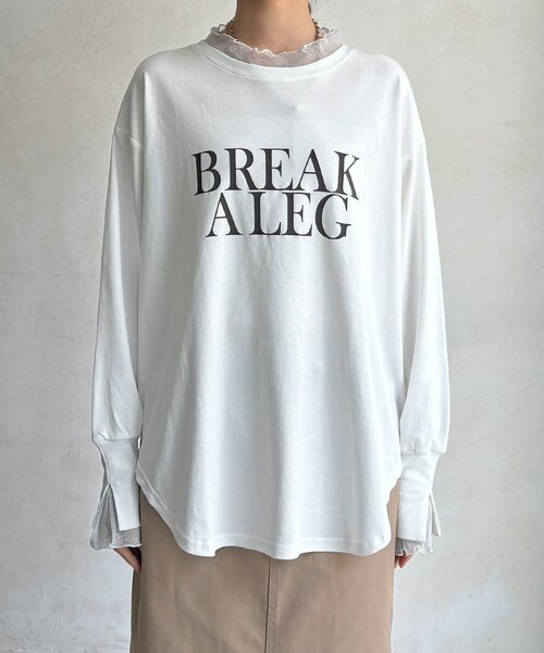 DouDou（ドゥドゥ）の「【WEB限定】BREAK ALEGフロッキーレイヤードロンTEE（Tシャツ/カットソー・レディース・オフホワイト/ブラック・FREE）」の13枚目の写真