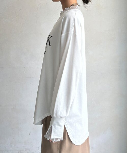 DouDou（ドゥドゥ）の「【WEB限定】BREAK ALEGフロッキーレイヤードロンTEE（Tシャツ/カットソー・レディース・オフホワイト/ブラック・FREE）」の14枚目の写真
