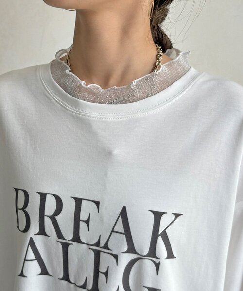 DouDou（ドゥドゥ）の「【WEB限定】BREAK ALEGフロッキーレイヤードロンTEE（Tシャツ/カットソー・レディース・オフホワイト/ブラック・FREE）」の16枚目の写真