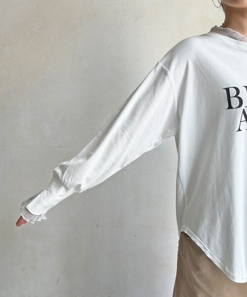 DouDou（ドゥドゥ）の「【WEB限定】BREAK ALEGフロッキーレイヤードロンTEE（Tシャツ/カットソー・レディース・オフホワイト/ブラック・FREE）」の18枚目の写真
