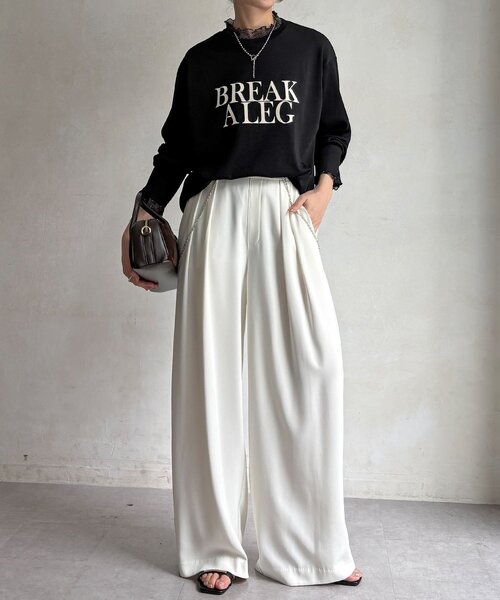 DouDou（ドゥドゥ）の「【WEB限定】BREAK ALEGフロッキーレイヤードロンTEE（Tシャツ/カットソー・レディース・オフホワイト/ブラック・FREE）」の22枚目の写真