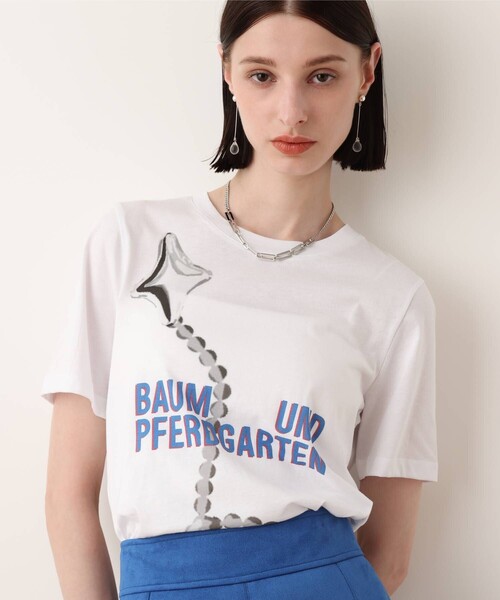 allureville(アルアバイル)の「【BAUM UND PFERDGARTEN(バウムアンドヘルガーデン)】BALLON T-SHIRTS(Tシャツ/カットソー・レディース・ホワイト/ライトブルー・0)」の1枚目の写真