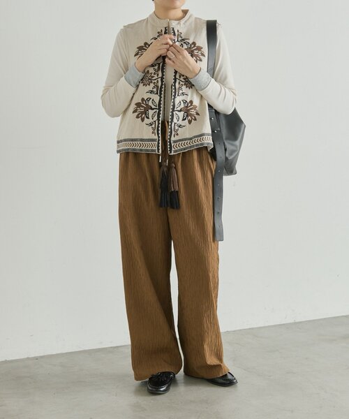 ear PAPILLONNER(イアパピヨネ)の「リブ袖メロウカットソー2【SUM1 STYLE】(Tシャツ/カットソー・レディース・ホワイト/ブラック/レッド・FREE)」の14枚目の写真