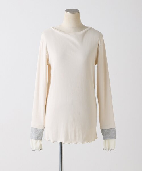 ear PAPILLONNER(イアパピヨネ)の「リブ袖メロウカットソー2【SUM1 STYLE】(Tシャツ/カットソー・レディース・ホワイト/ブラック/レッド・FREE)」の15枚目の写真