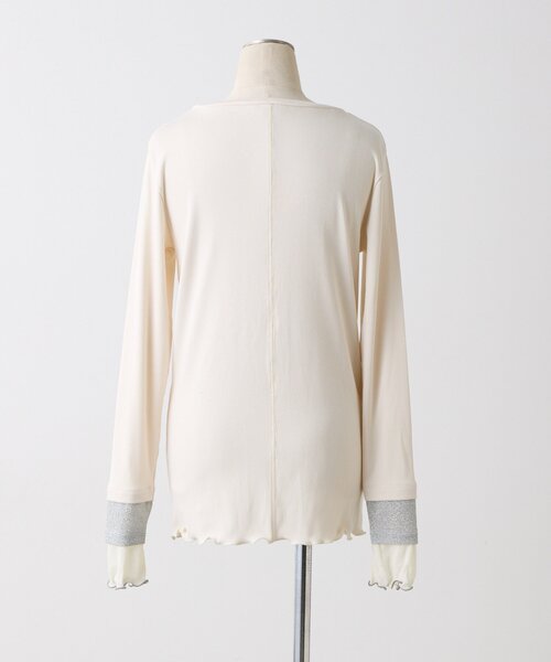 ear PAPILLONNER(イアパピヨネ)の「リブ袖メロウカットソー2【SUM1 STYLE】(Tシャツ/カットソー・レディース・ホワイト/ブラック/レッド・FREE)」の17枚目の写真