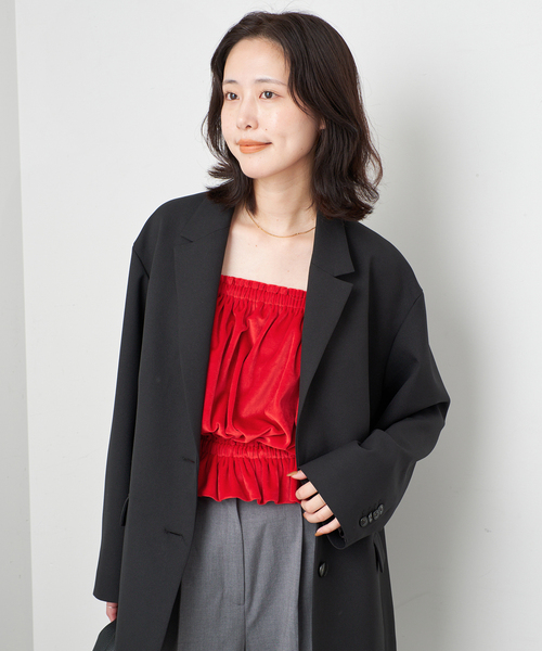 SLOBE IENA(スローブイエナ)の「VIOLETTE ROOM/バイオレットルーム ベロアビスチェ VR263418(その他トップス・レディース・ブラック/レッド・FREE)」の11枚目の写真