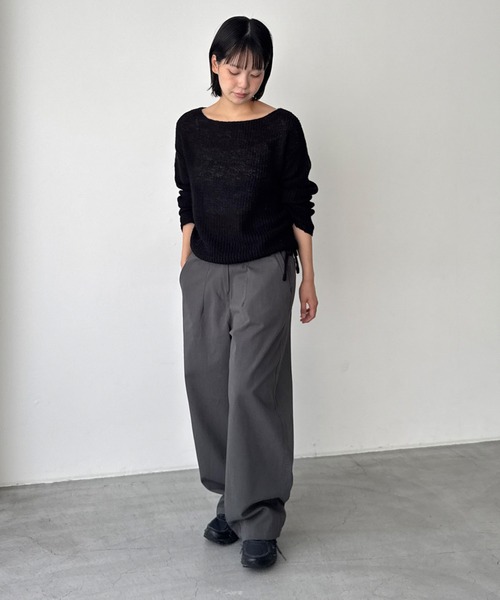 CANAL JEAN(キャナルジーン)の「El mar あぜ編みサイドギャザーニット(ニット/セーター・レディース・モカ/ブラック/ベージュ・ONE SIZE)」の12枚目の写真
