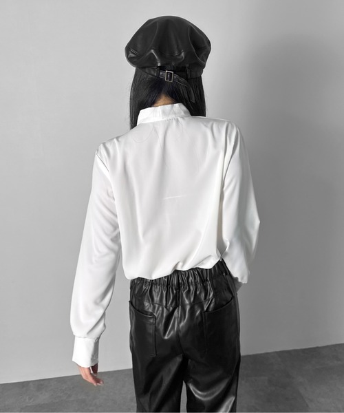 LVEU.（ラブユ.）の「【LVEU.】シフォンボウタイブラウス / トップス ブラウス シフォン ボウタイ リボン クラシカル シンプル ブラック ホワイト ZOZOTOWN限定（シャツ/ブラウス・レディース・ホワイト/ブラック・FREE）」の15枚目の写真