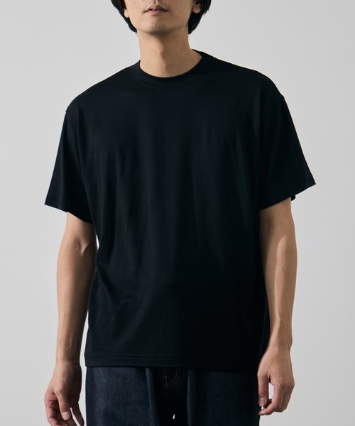 WRAPINKNOT(ラッピンノット)の「【WRAPINKNOT/ラッピンノット】S/S Wide Fit T-shirt(Tシャツ/カットソー・メンズ・ダークグレー/ブラック・3/2)」の2枚目の写真