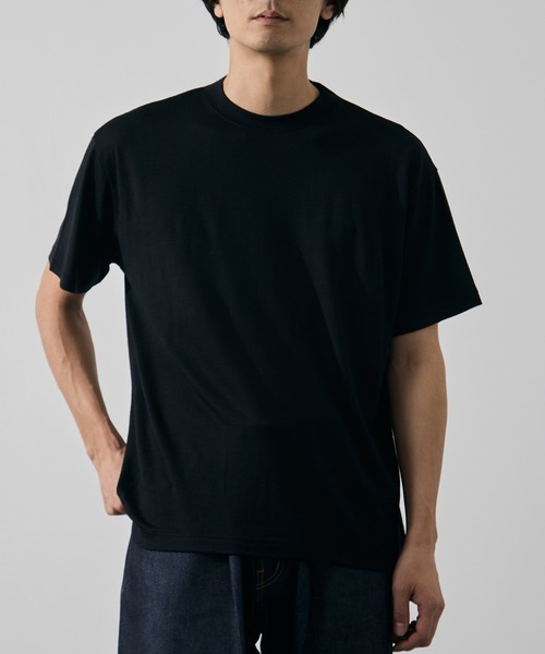 WRAPINKNOT(ラッピンノット)の「【WRAPINKNOT/ラッピンノット】S/S Wide Fit T-shirt(Tシャツ/カットソー・メンズ・ダークグレー/ブラック・3/2)」の3枚目の写真