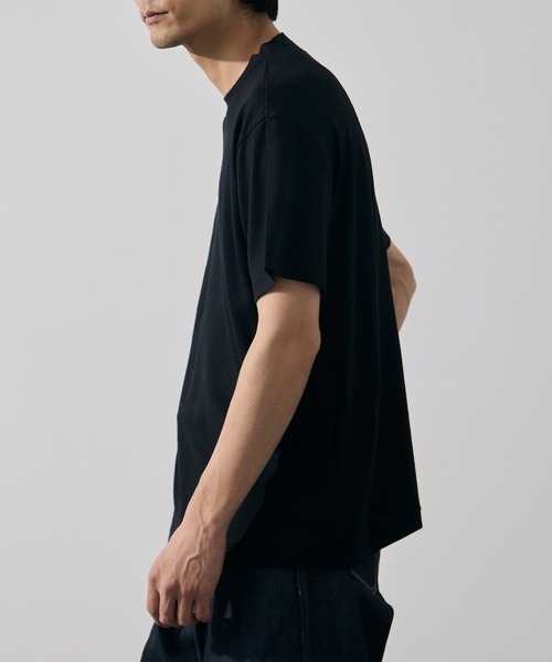 WRAPINKNOT(ラッピンノット)の「【WRAPINKNOT/ラッピンノット】S/S Wide Fit T-shirt(Tシャツ/カットソー・メンズ・ダークグレー/ブラック・3/2)」の4枚目の写真