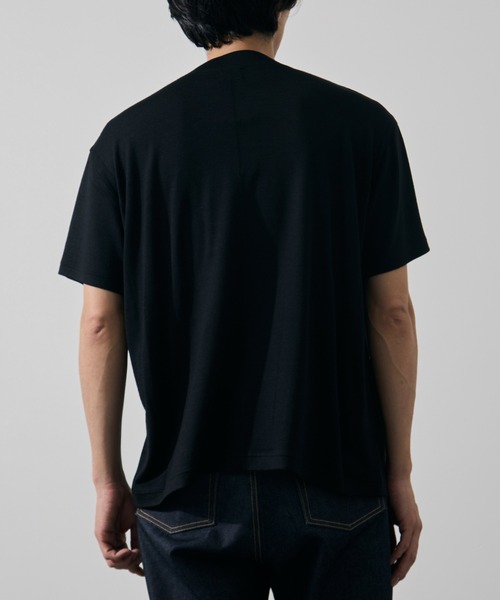 WRAPINKNOT(ラッピンノット)の「【WRAPINKNOT/ラッピンノット】S/S Wide Fit T-shirt(Tシャツ/カットソー・メンズ・ダークグレー/ブラック・3/2)」の5枚目の写真