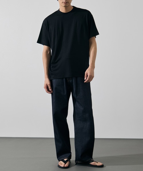 WRAPINKNOT(ラッピンノット)の「【WRAPINKNOT/ラッピンノット】S/S Wide Fit T-shirt(Tシャツ/カットソー・メンズ・ダークグレー/ブラック・3/2)」の6枚目の写真