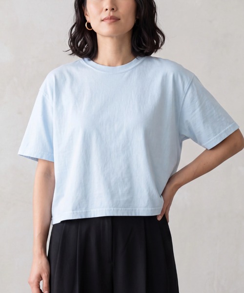 comfort colors(コンフォートカラーズ)の「【T23】【COMFORT COLORS/コンフォートカラーズ】WOMEN‘S HEAVYWEIGHT BOXY T-SHIRT S-3023CL-2(Tシャツ/カットソー・レディース・サックスブルー/チャコールグレー/ミント/ライム/ピンク・LARGE/MEDIUM)」の5枚目の写真