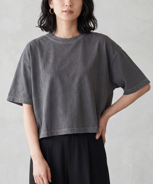 comfort colors(コンフォートカラーズ)の「【T23】【COMFORT COLORS/コンフォートカラーズ】WOMEN‘S HEAVYWEIGHT BOXY T-SHIRT S-3023CL-2(Tシャツ/カットソー・レディース・サックスブルー/チャコールグレー/ミント/ライム/ピンク・LARGE/MEDIUM)」の2枚目の写真