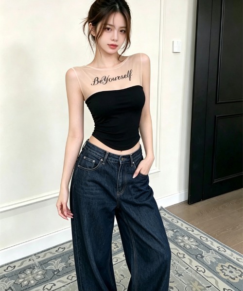 semuse(セミューズ)の「視線釘付けシアーロゴドッキングベアトップ(チューブトップ・レディース・ブラック/ブラウン/ピンク/ホワイト・FREE)」の10枚目の写真