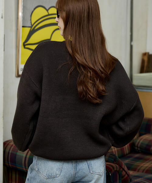 PUBLUX（パブリュクス）の「PUBLUX/パブリュクス ロゴ ジャガード ニット プルオーバー　限定展開（ニット/セーター・レディース・グレー/ブラウン/ブルー/チャコールグレー・ﾌﾘ-）」の13枚目の写真