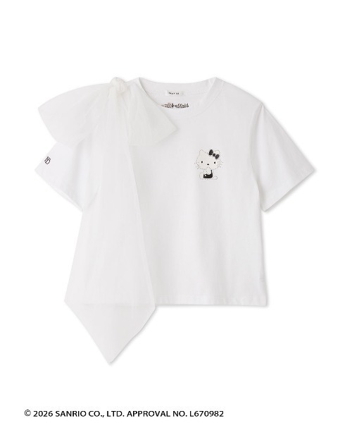 FRAY I.D(フレイアイディー)の「【ハローキティ】2wayチュールリボンTシャツ(Tシャツ/カットソー・レディース・ホワイト/ブラック/グレー・F)」の17枚目の写真