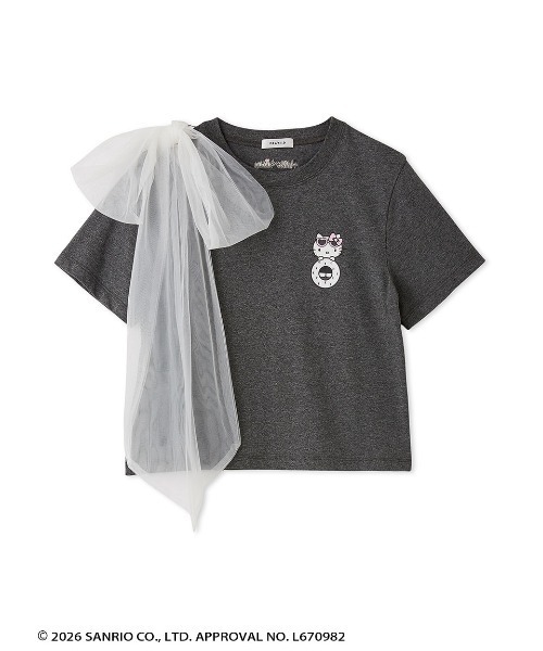 FRAY I.D(フレイアイディー)の「【ハローキティ】2wayチュールリボンTシャツ(Tシャツ/カットソー・レディース・ホワイト/ブラック/グレー・F)」の18枚目の写真