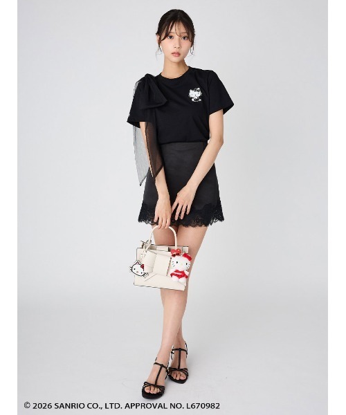 FRAY I.D(フレイアイディー)の「【ハローキティ】2wayチュールリボンTシャツ(Tシャツ/カットソー・レディース・ホワイト/ブラック/グレー・F)」の21枚目の写真