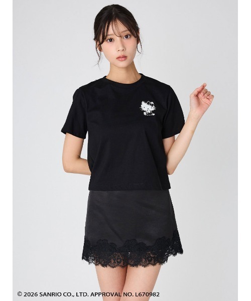 FRAY I.D(フレイアイディー)の「【ハローキティ】2wayチュールリボンTシャツ(Tシャツ/カットソー・レディース・ホワイト/ブラック/グレー・F)」の15枚目の写真